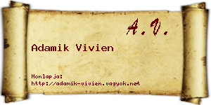 Adamik Vivien névjegykártya